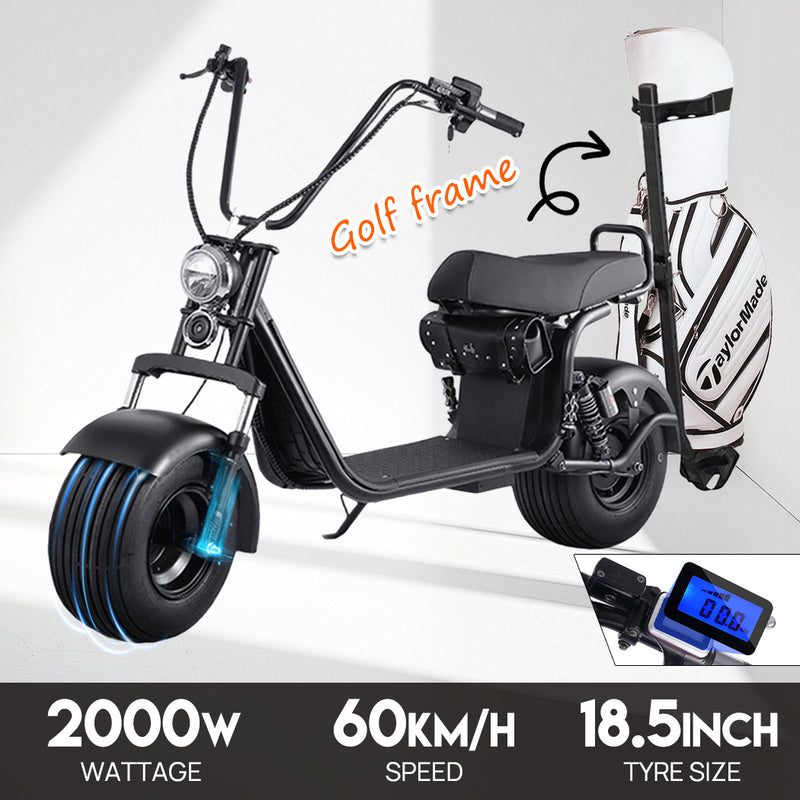 Load image into Gallery viewer, Electric Scooter 2000W 60KM/H Off Road E-Scooter W/ Golf Rack Golf Cart Scooter
