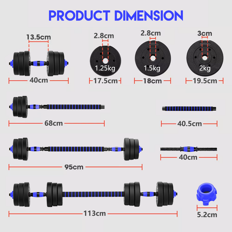 Load image into Gallery viewer, PORIYA 20kg 40kg Dumbbell Set Adjustable Barbell Kettlebell Home Gym Fitness
