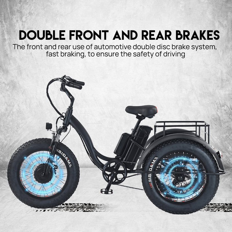 Load image into Gallery viewer, 1500W Electric Tricycle escooter Urban City Bicycle Rechargeable 20&quot; Fat Tyre
