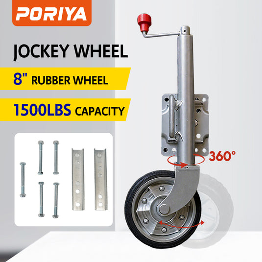 PORIYA 6'' 8'' 10" Jockey Wheel Swing Up Solid Wheel 1000kg Caravan Boat Trailer