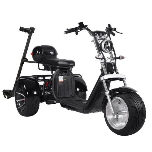 Electric Tricycle 3000W 60KM/H Off Road E-Scooter W/ Golf Rack Golf Cart Scooter