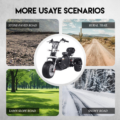 Load image into Gallery viewer, Adult Electric Tricycle Scooter 3000W 60KM/H 50KM 3 wheels Electric Scooters
