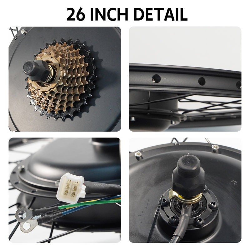 Load image into Gallery viewer, PORIYA ebike Conversion Kit 48V1500W Motor Electric bike rear Wheel 26 27.5 29in
