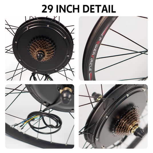 electric bicycle wheel 29 inch 29" 3000W Bike Conversion Kit with 48/60/72V 3000W Brushless DC Motor/E-Bike Conversion Kit (29inch Rear) : Sports & Outdoors that means the bigger wheel is doing what its supposed to rolling through obstacles with authority rather than deflecting off them 29 inch 48V 52V 1000W