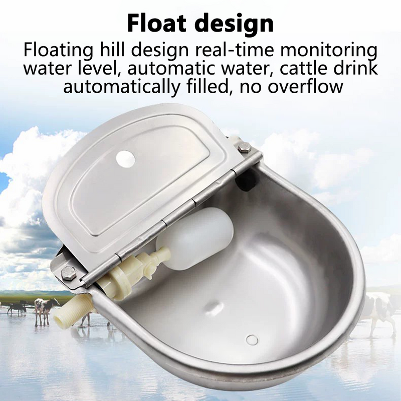 Load image into Gallery viewer, PORIYA Stainless Pipe Water Trough Bowl Auto Drinking For Dog Horse Chicken Auto Fill
