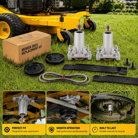 PORIYA Deck Rebuild Kit For 42" Husqvarna Craftsman Spindles Belt Pulley Blades