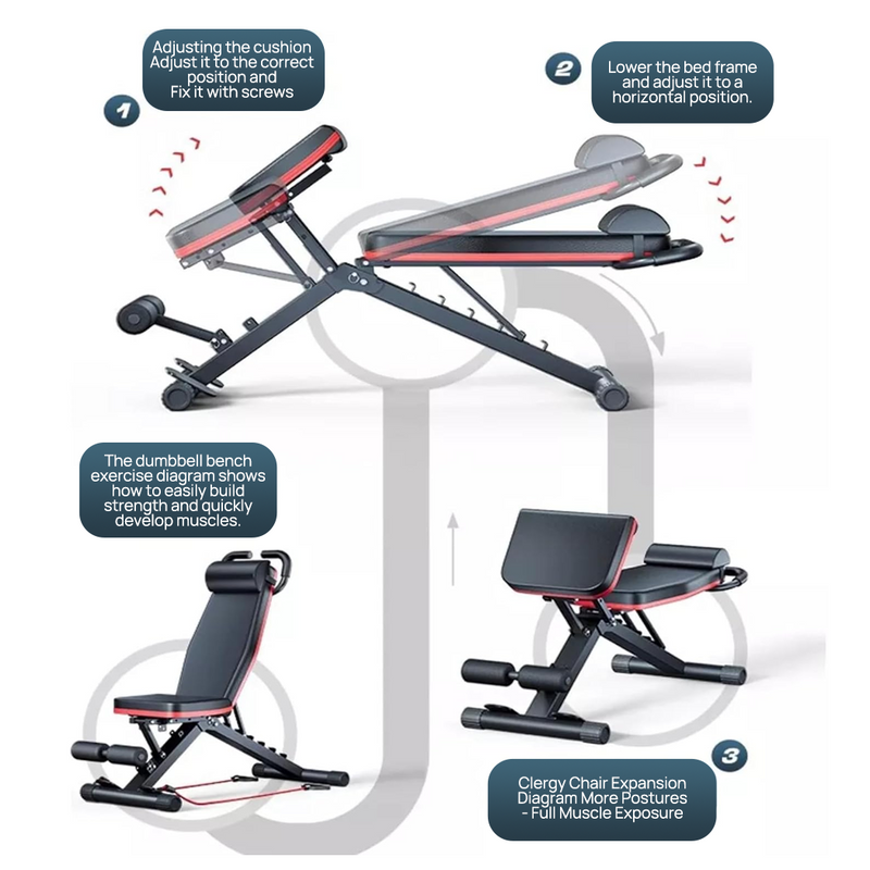 Load image into Gallery viewer, PORIYA Adjustable Dumbbell Weight Bench Full Body Workout Foldable Incline Decline Gym
