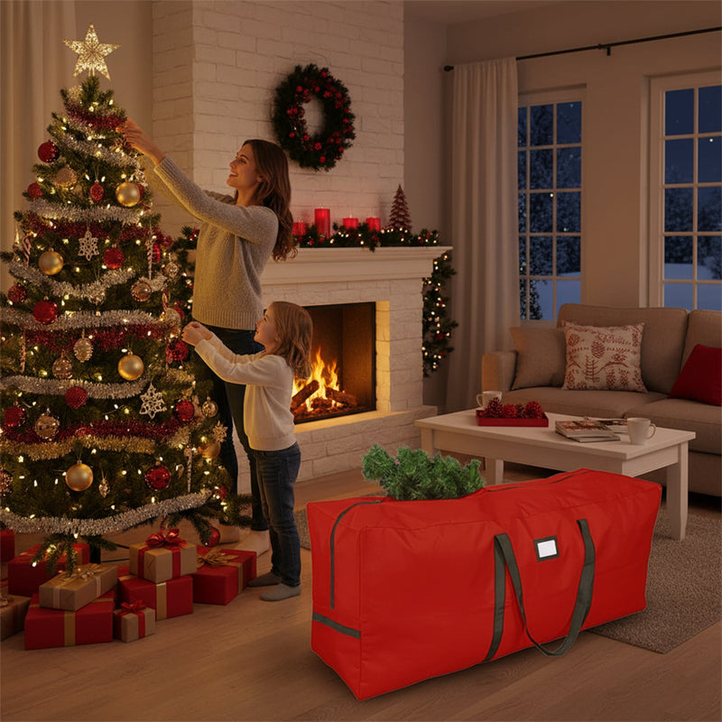 Load image into Gallery viewer, PORIYA Christmas Tree Storage Bag 1.22-1.65m Holiday Decoration Zip Oxford Heavy Duty
