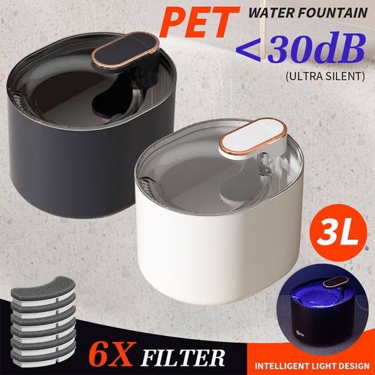 PORIYA 3L Pet Water Fountain Cat Dog Automatic Electric Drinking Dispenser Filter