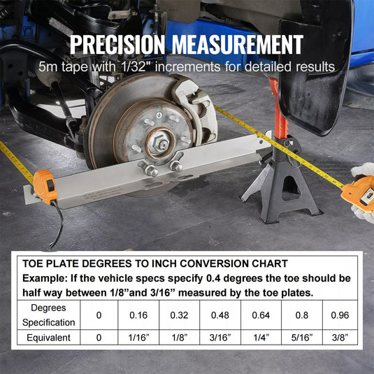 PORIYA Wheel Alignment Tool Accurate Measure Tape And Conversion Chart