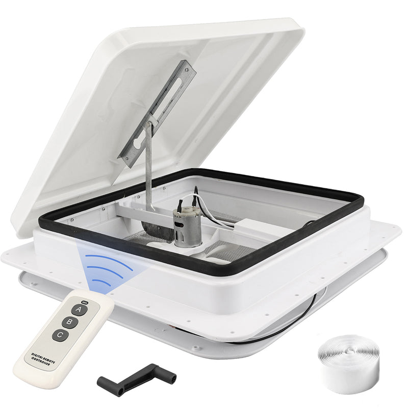 Load image into Gallery viewer, PORIYA Caravan Roof Vent 12V Fan RV Shower Hatch 355x355mm Flyscreen Motor Home
