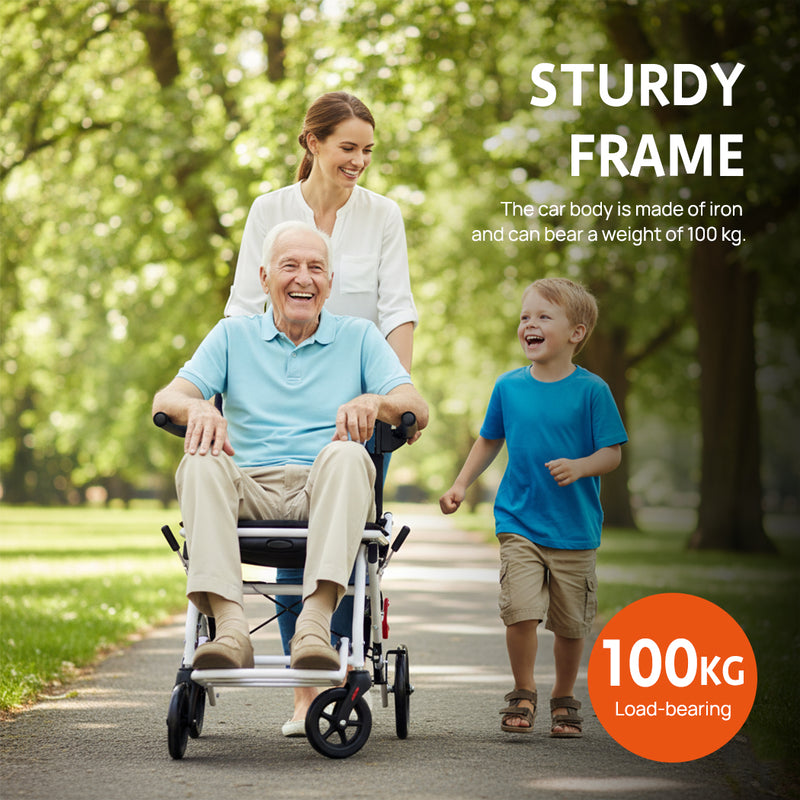 Load image into Gallery viewer, PORIYA Portable Ultra-Light 6.8KG Folding Transport Wheelchair Mobility Aid Wheelchair
