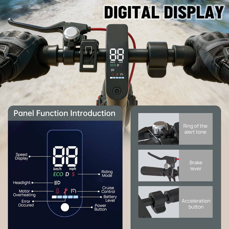 Load image into Gallery viewer, PORIYA Electric Scooter Adult 900W 40KM/H 50KM Foldable Portable Travel E Bike w/ APP
