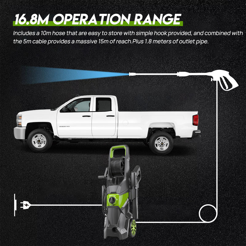 Load image into Gallery viewer, PORIYA 4800 Psi High Pressure Water Cleaner Electric Washer Gurney 10Hp Petrol 20M Hose
