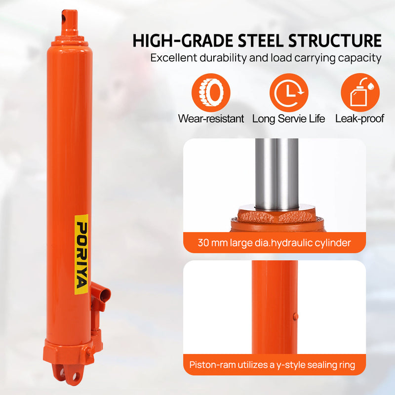 Load image into Gallery viewer, PORIYA 8T Hydraulic Long Ram Jack Lift Jacking Shop Crane Engine Hoist Lifting
