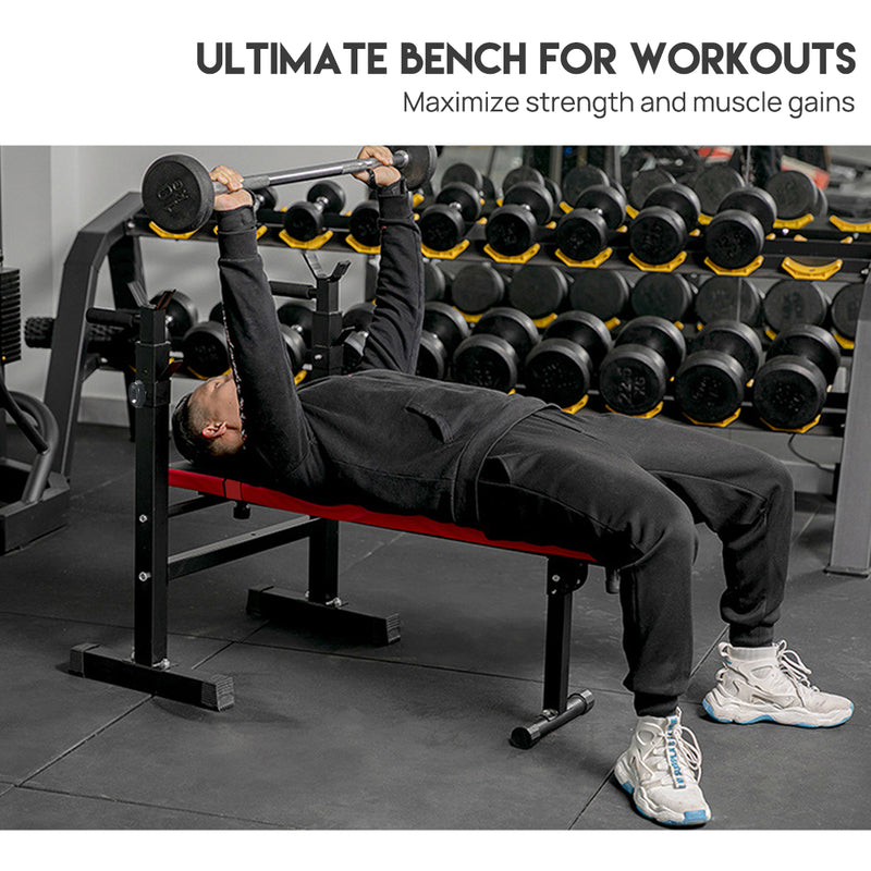 Load image into Gallery viewer, BLACK Weight Bench Press Squat Rack Incline Fitness Home Gym Equipment
