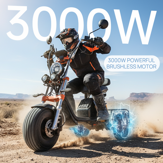 PORIYA Electric Scooter 3000W 60KM/H Adult Off Road 3 Wheels E-Scooter w/ Basket