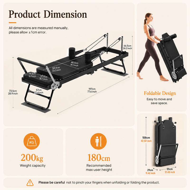 Load image into Gallery viewer, PORIYA Foldable Reformer Pilates Home Gym Use Foldable Design AU Stock
