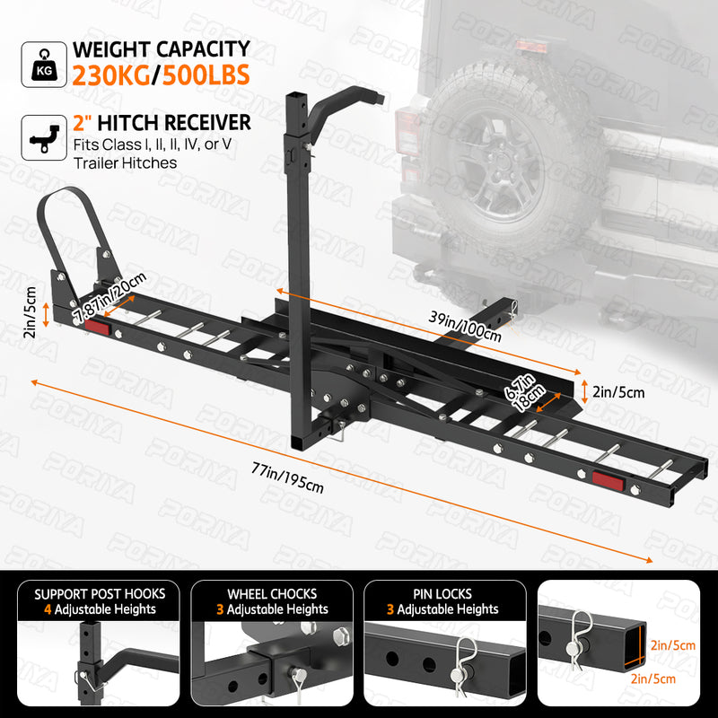 Load image into Gallery viewer, PORIYA Motorcycle Motorbike Carrier Rack 2" Towbar Arm Rack Dirt Bike Ramp Steel
