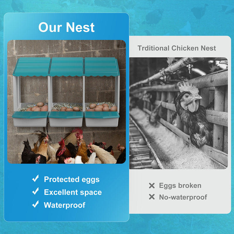 Load image into Gallery viewer, PORIYA 3 Hole Chicken Nesting Box Roll Away Chook Hen Laying Boxes Modular Nest House
