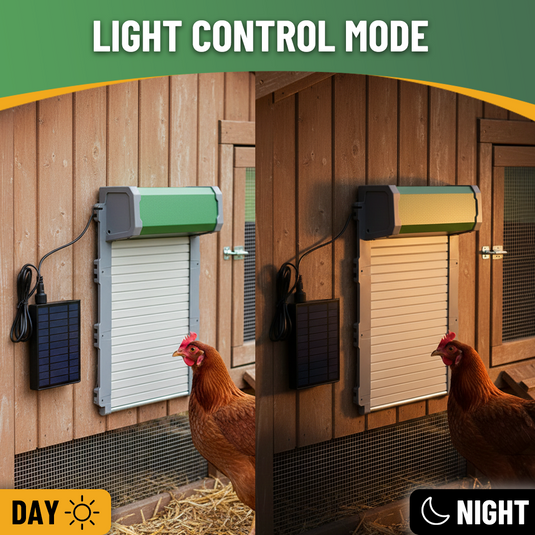 PORIYA Solar Chicken Coop Door Opener Automatic Timer Auto Light Sensor Remote Control
