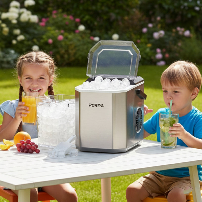 Load image into Gallery viewer, PORIYA Portable Ice Maker Machine Ice Cube Tray 12kg Bar Countertop Non-slip
