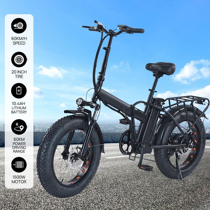 Load image into Gallery viewer, Electric Bicycle Ebike 48V 1500W Mountain Bike 10.4Ah Li-Ion Battery 20&#39;&#39; Tyres
