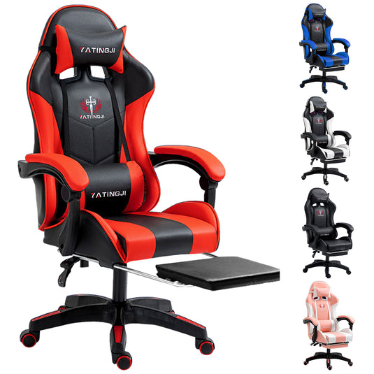 PORIYA Ergonomic Gaming Chair PU Home Office Reclining Computer Chair w/Footrest