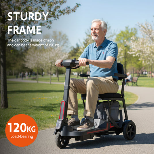 PORIYA 13KG Electric Mobility Scooter Lithium Power Folding 3 Wheel Airline Lightweight