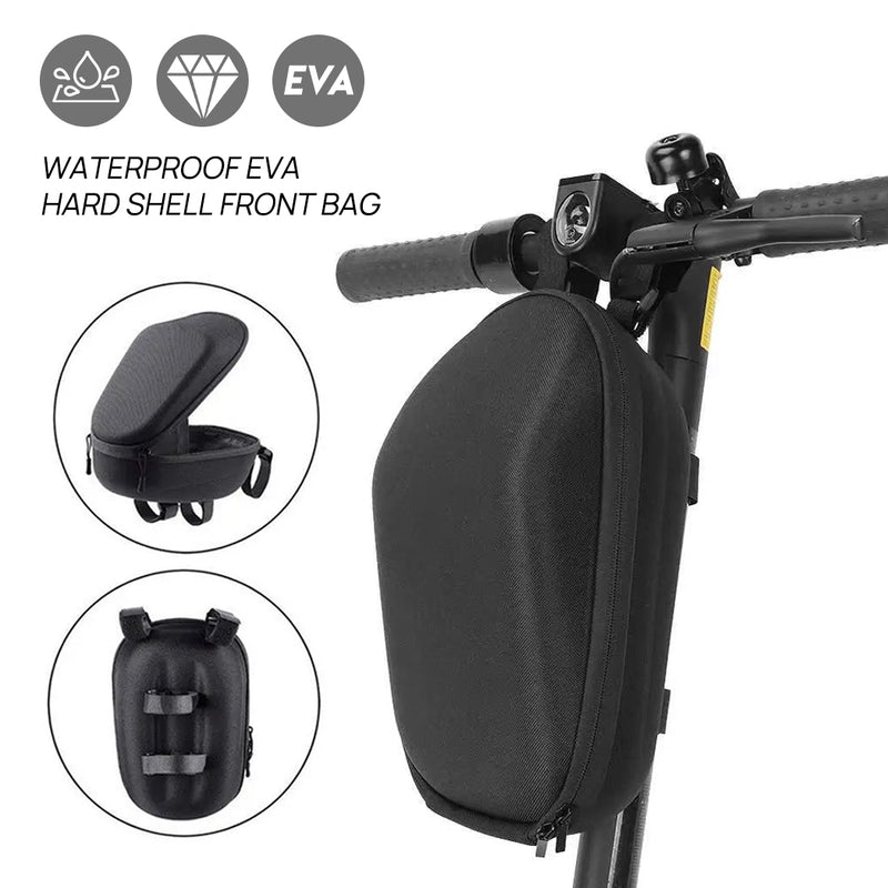 Load image into Gallery viewer, Black 4L Large Electric Scooter Bag Hard Shell Pouch Front Storage Waterproof
