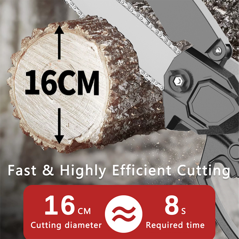 Load image into Gallery viewer, Mini Cordless Handheld Electric Chainsaw Wood Cutter Rechargeable 2 Battery
