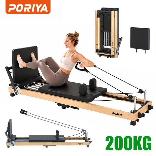 PORIYA Commercial Foldable Pilates Reformer Machine for Home Gym AU Stock