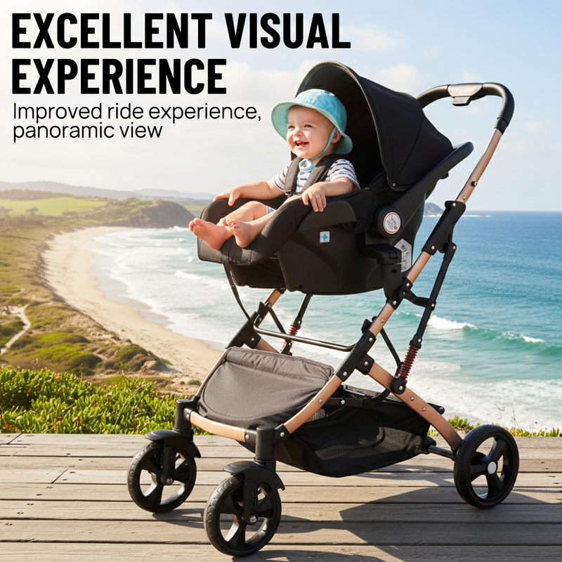 Load image into Gallery viewer, PORIYA Baby Pram Stroller Car Seat 3 in1 Foldable Kid Bassinet Newborn Travel Pushchair
