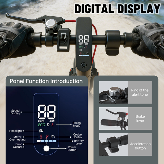 PORIYA 900W 40KM/H Electric Scooter Adult Travel Portable Foldable E-Bike w/Seat
