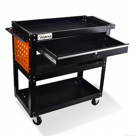 PORIYA Tool Trolley Cart Workshop Trolly on Wheels Work Mechanic Mobile Drawer