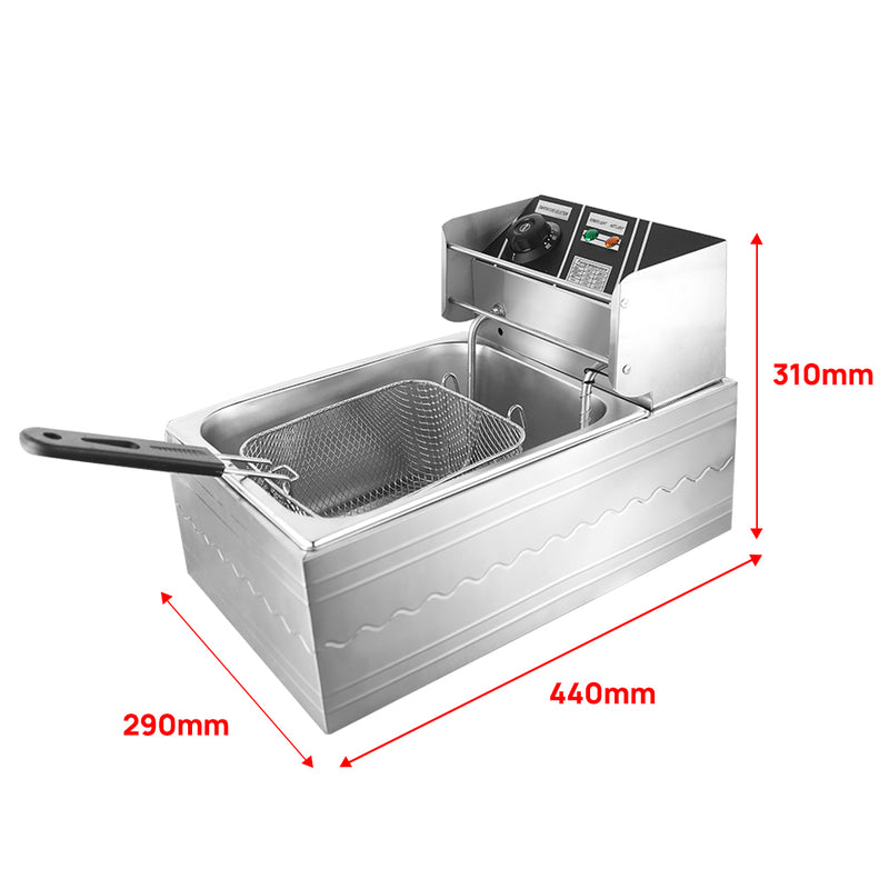 Load image into Gallery viewer, PORIYA Electric Deep Fryer 10L / 20L Commercial Bench Top Single Stainless Steel 2500W
