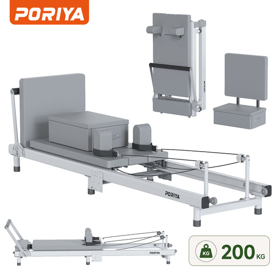 PORIYA Commercial Foldable Pilates Reformer Machine for Home Gym AU Stock