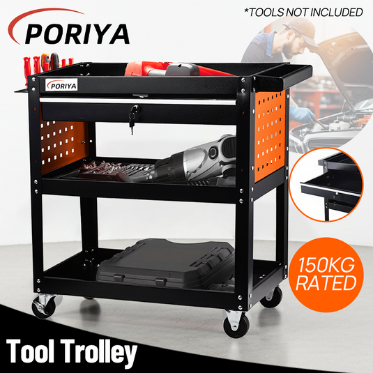 PORIYA Tool Trolley Cart Workshop Trolly on Wheels Work Mechanic Mobile Drawer