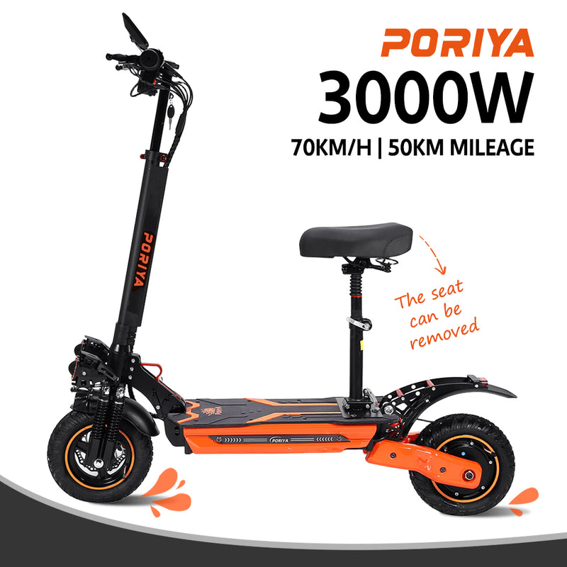 Load image into Gallery viewer, PORIYA 3000W Portable Electric Scooter 80KM/H Off Road Scooter Foldable E Bike
