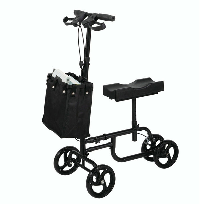 Foldable Knee Walker Scooter Mobility Alternative Crutches Wheelchair w/ Basket