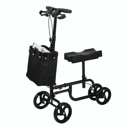 Foldable Knee Walker Scooter Mobility Alternative Crutches Wheelchair w/ Basket