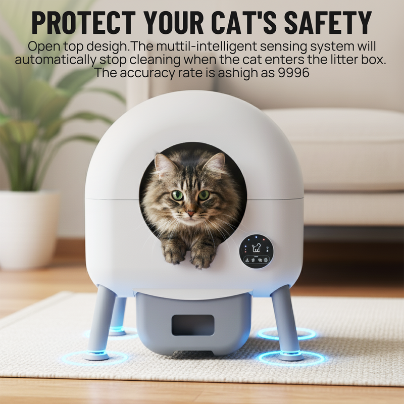 Load image into Gallery viewer, Automatic Cat Litter Box Self Cleaning Cat Litter Box with WiFi App Control for Multiple Cats 76L Extra Large Capacity LED Touch Display

