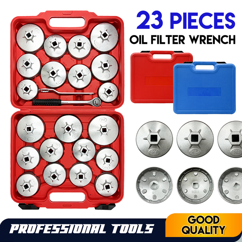 Load image into Gallery viewer, PORIYA 23-Piece Aluminium Oil Filter Wrench cup Removal Socket Remover Tool Set Kit
