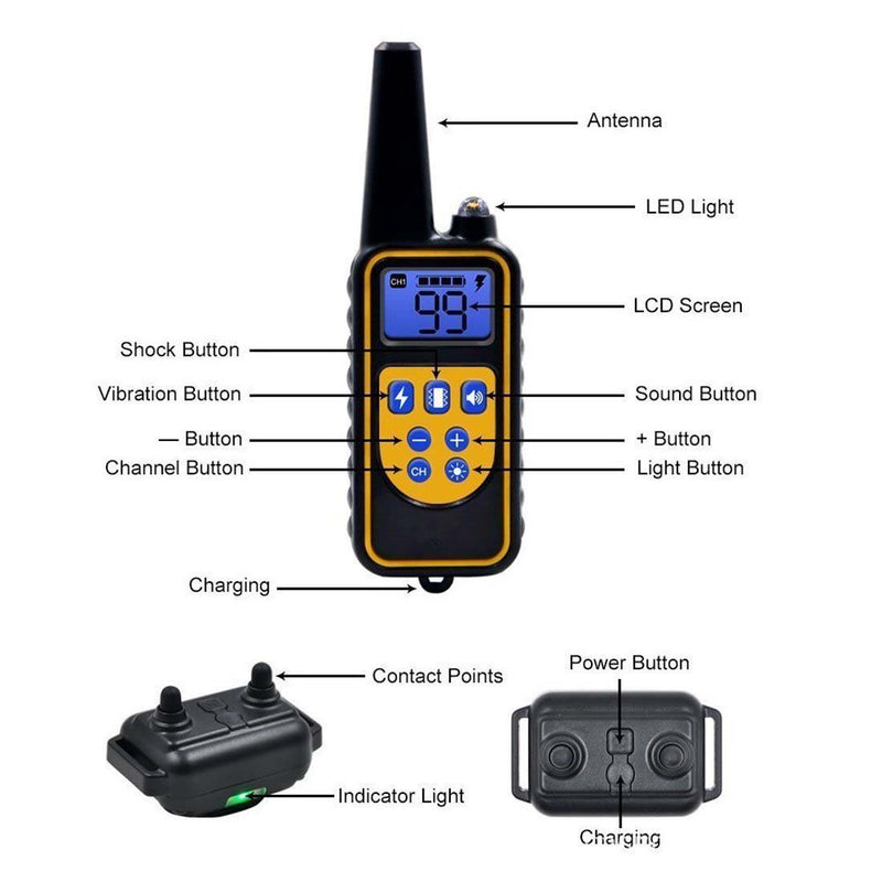 Load image into Gallery viewer, PORIYA Anti Bark Pet Dog Training Collar Remote Control Obedience Collar E-Collar USB
