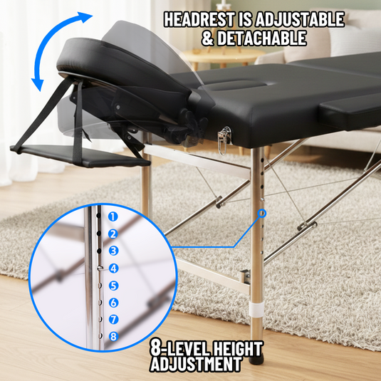 PORIYA Portable Massage Table 2 Fold Aluminum Bed Spa Salon Beauty Therapy Massage Bed