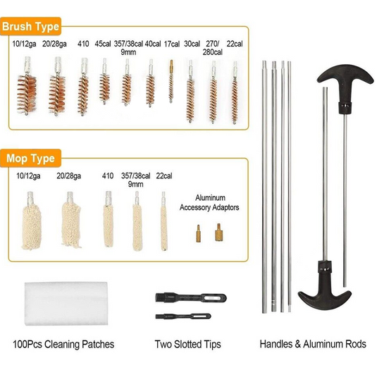PORIYA Gun Cleaning Tools Set Pistol Rifle Shotgun Firearm Cleaner Kit Universal 126pcs