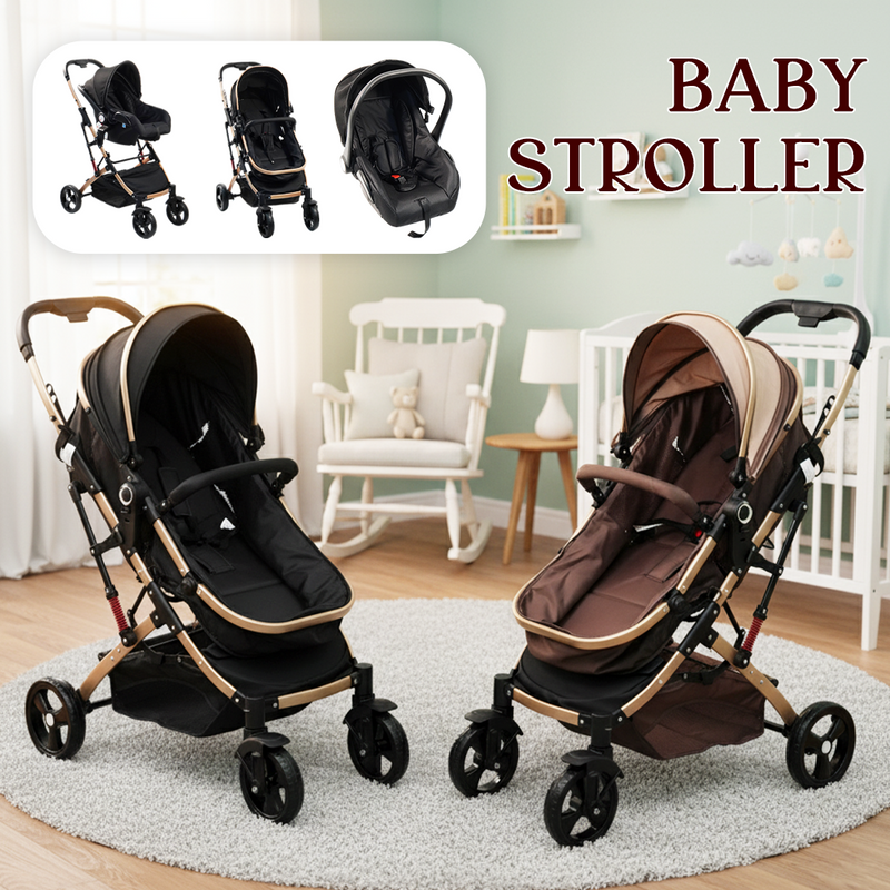 Load image into Gallery viewer, PORIYA Baby Pram Stroller Car Seat 3 in1 Foldable Kid Bassinet Newborn Travel Pushchair
