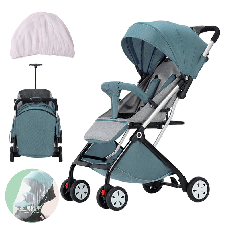 Load image into Gallery viewer, PORIYA Baby Stroller Pram Lightweight Compact Foldable Carry on Plane wi Mosquito Net
