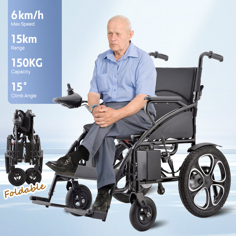 Load image into Gallery viewer, Electric Wheelchair Folding Long Range Lithium Power Motorised Foldable w/ Bag
