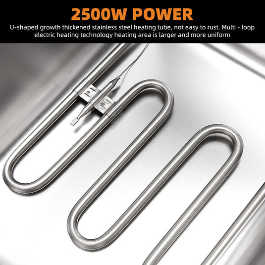 PORIYA Electric Deep Fryer 10L / 20L Commercial Bench Top Single Stainless Steel 2500W